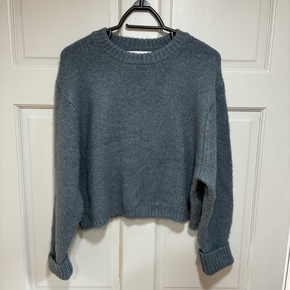 Zara Women's Sweater‎ XL Crewneck Knit Cozy minimalist Ribbed Cuffs Casual Comfy